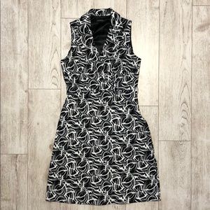 Spense lapel print office dress size M